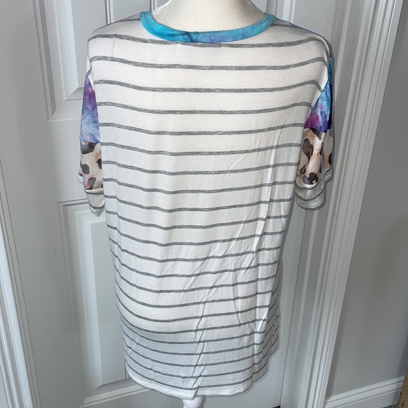 Haptics by Holly Harper tie dye/stripe/leopard tee - Picture 3 of 4